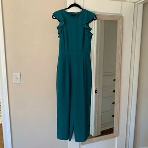 EUC J. Crew Open Back Flutter Sleeve Jumpsuit in 365 Crepe